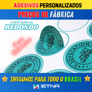 Adesivos Personalizados Adesivo 4 x 4 cm CMYK/Pantone Impressão Offset Redondo ou Quadrado Em Folhas