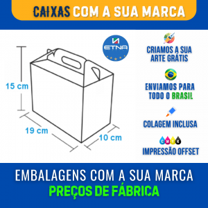 Caixa M - 19x15x10 cm Caixa 19x15x10 cm (LxAxP) CMYK/Pantone Impressão Offset Corte/Colagem 600x332 mm Aberta