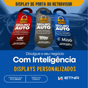 Display Porta/Retrovisor Display Porta/Retovisor 6,4x 19,4 cm 4x4 cores Impressão Offset Corte com Faca Padrão Colorido 2 lados