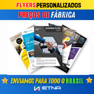 Folhetos Flyers 10 x 15 cm CMYK Impressão Offset Corte Reto 4x0 ou 4x4 cores