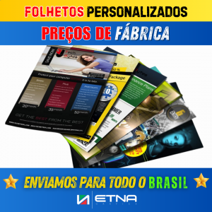 Folhetos Folhetos 20 x 15 cm CMYK Impressão Offset Corte Reto 4x0 ou 4x4 cores