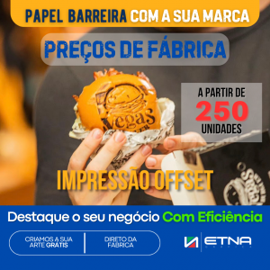 Papel Antigordura Papel Barreira 37 gr/m² 30x66 cm CMYK/Pantone Impressão Offset Corte Reto Pacote