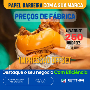 Papel Antigordura Papel Barreira 37 gr/m² 40x40 cm CMYK/Pantone Impressão Offset Corte Reto Pacote