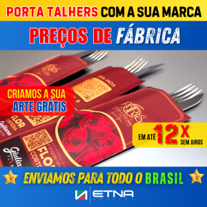 Porta Talheres Porta Talher 7,7x23,5 cm CMYK/Pantone Impressão Offset Corte/Colagem Pacote