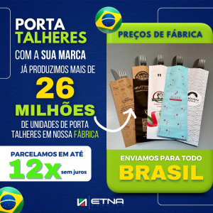 Porta Talheres Porta Talher 7,7x30 cm CMYK/Pantone Impressão Offset Corte/Colagem Pacote