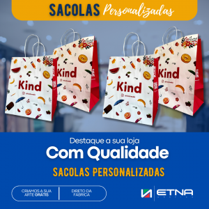 Sacos e Sacolas P Saco/Sacola 15 L x 22 A x 7 P  (cm) CMYK/Pantone Impressão Offset Corte e Colagem Impresso na área externa em até 100%
