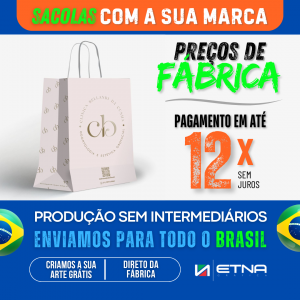 Sacos e Sacolas M Saco/Sacola 22 L x 34 A x 13 P (cm) CMYK/Pantone Impressão Offset Corte e Colagem Impresso na área externa em até 100%