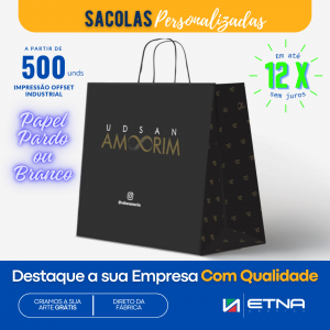 Sacos e Sacolas G Sacos/Sacolas 25 L x 24,5 A x 18 P (cm) CMYK/Pantone Impressão Offset Corte e Colagem Impresso na área externa em até 100%