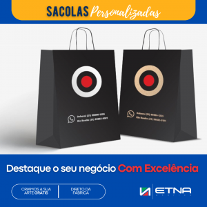Sacos e Sacolas GG Sacos/Sacolas 26 L x 38 A x16 P (cm) CMYK/Pantone Impressão Offset Corte e Colagem Impresso na área externa em até 100% ( Ambos os Lados com a mesma arte )