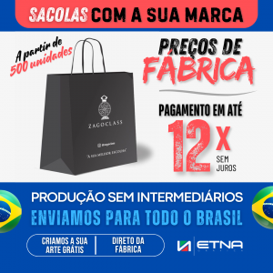 Sacos e Sacolas GG Saco/Sacola 27 L x 31 A x 19 P (cm) CMYK/Pantone Impressão Offset Corte e Colagem Impresso na área externa em até 100% ( Ambos os Lados com a mesma arte )