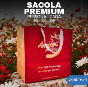 Sacolas Médias Sacolas P/Produtos 30x30x20 cm ( LxAxP) CMYK/Pantone Impressão Offset Corte/Colagem Impresso em toda área externa / dois lados c/mesma arte